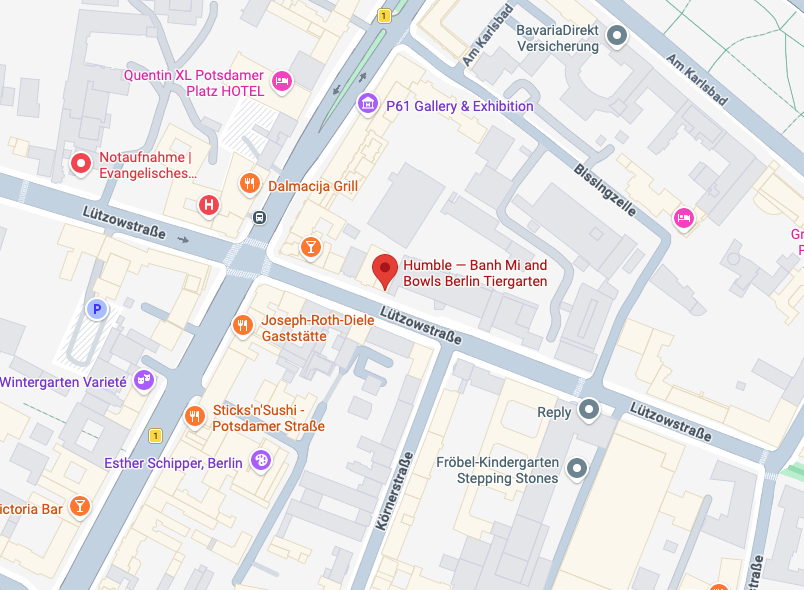 Karte mit Standort von Humble Berlin in der Lützowstraße 19, 10785 Berlin-Tiergarten